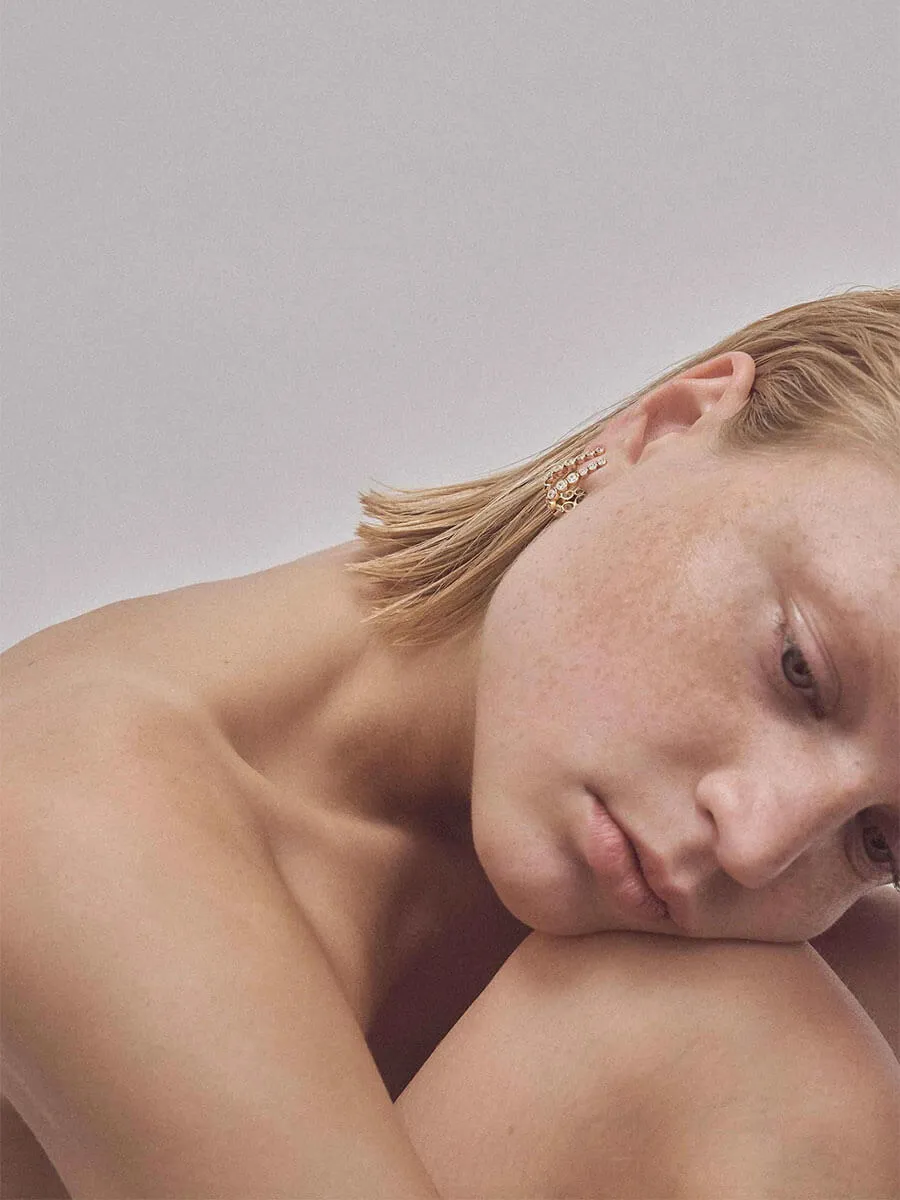 18k Gold Elegant Earrings - No. 12061