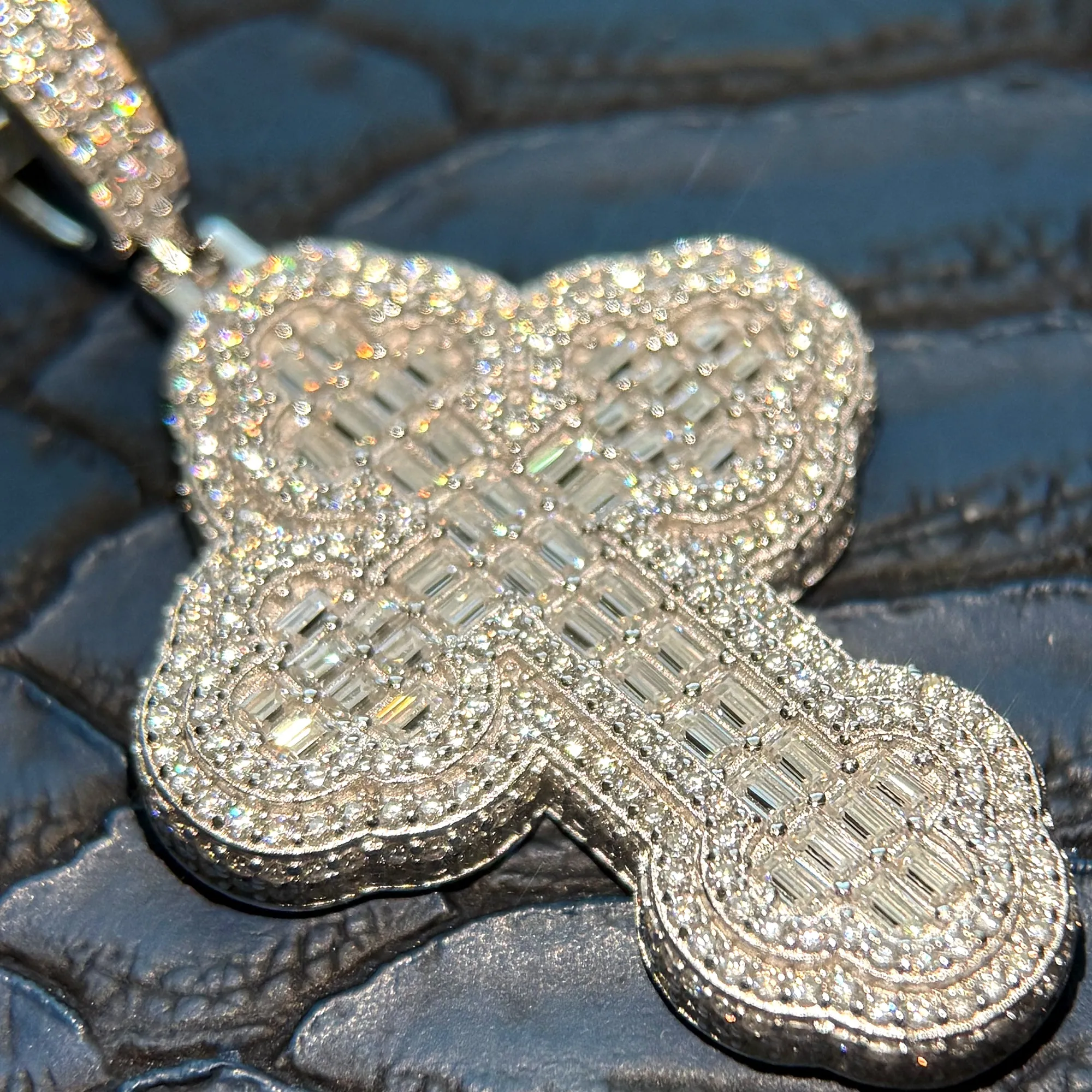 5.35 CTW Moissanite Exclusive Baguette Cross