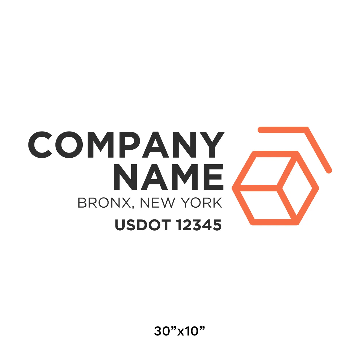 Company Name Truck Door Decal (USDOT), 2 Pack