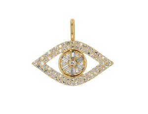 Diamond and Gold Evil Eye Charm