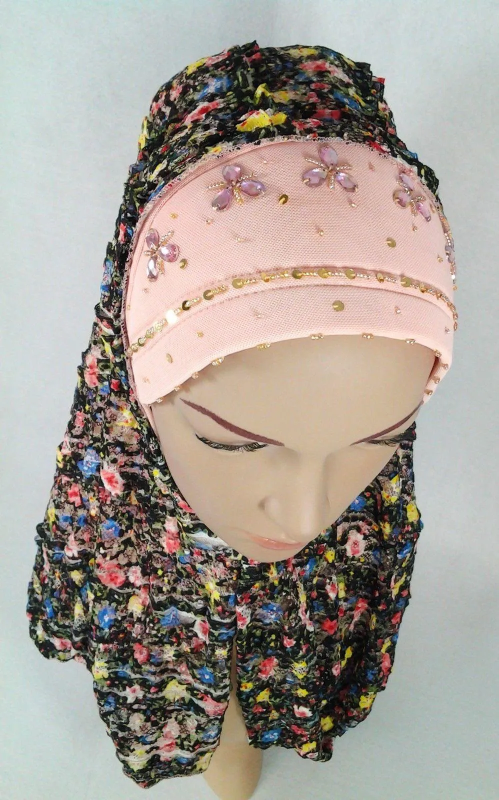 Elegant Loop Hijab Islamic Headwear Scarf Shawls