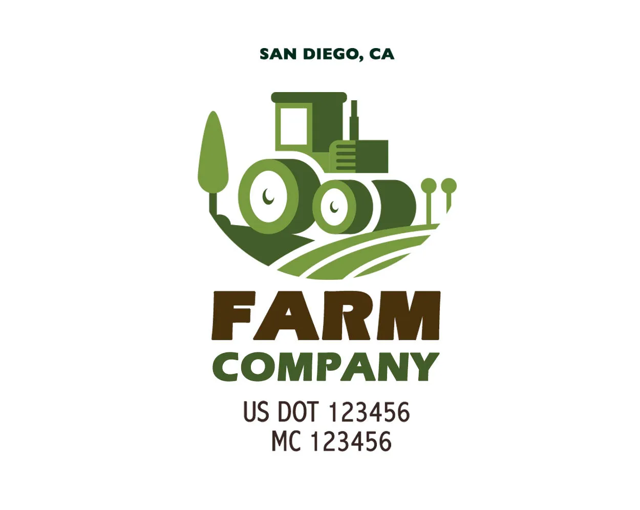 Farm Company Name Truck Decal (USDOT), 2 Pack