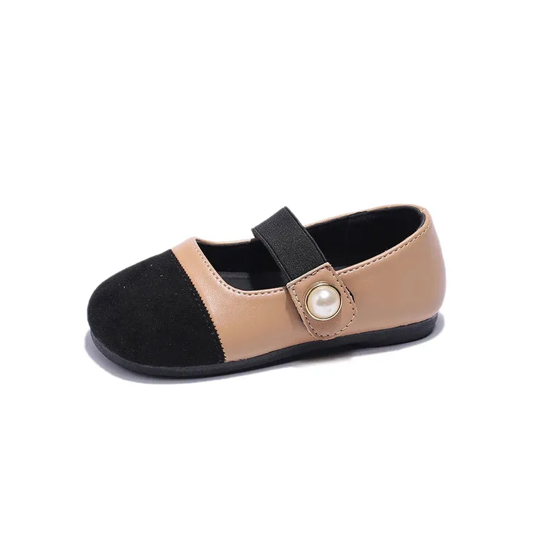 Girls Mary Janes Shoes Fashion Kids Moccasin Shoes Color Matching Spring Autumn Fashion Children Pearls Princess Shoes