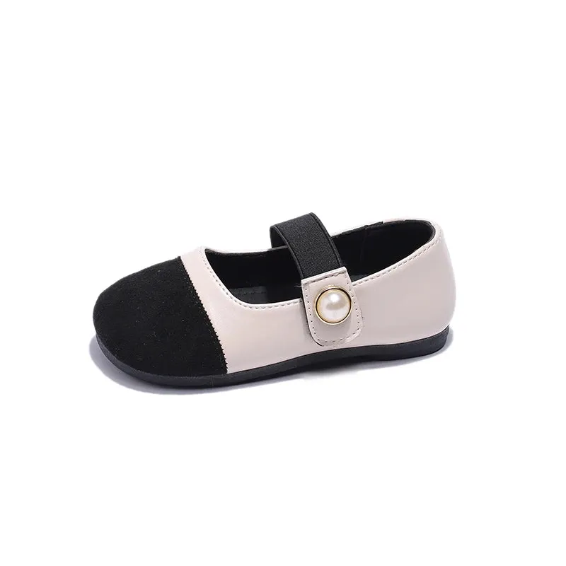 Girls Mary Janes Shoes Fashion Kids Moccasin Shoes Color Matching Spring Autumn Fashion Children Pearls Princess Shoes