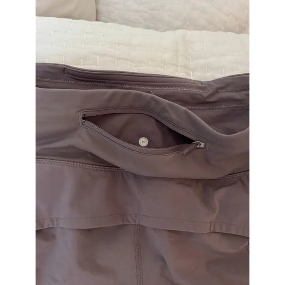 Lululemon Speed Up Mid Rise Lined Short 4&quot; Violet Verbena Run Womens 10 Tall EUC