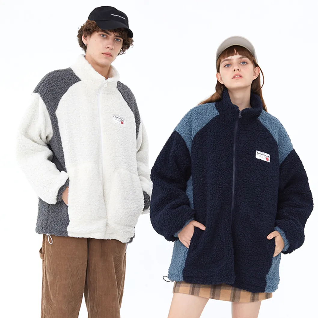 "CONTENTED" Pull Gilet à Zip Fourrure mouton Noir - URB1™