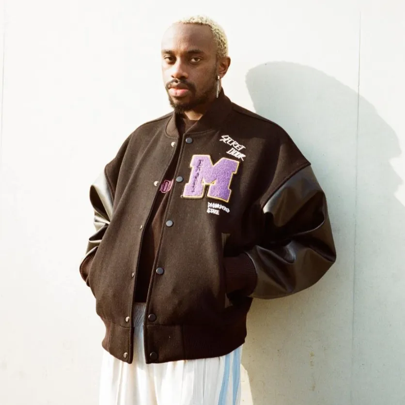 "ENJOYDA" VESTE BOMBERS BASEBALL VERSITY JACKET NOIR - URB1™