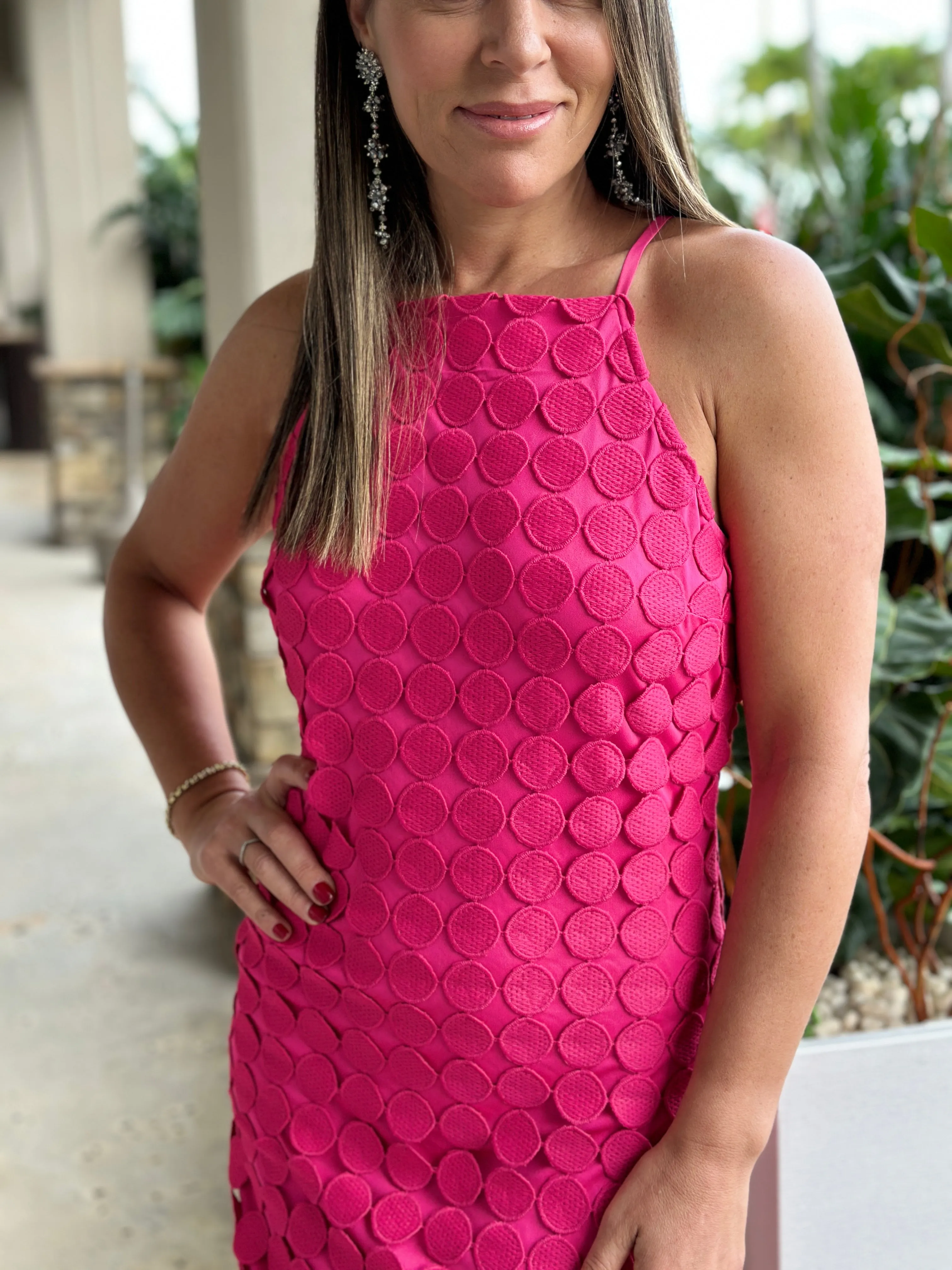 "Love" Sleeveless Circle Lace Midi Dress