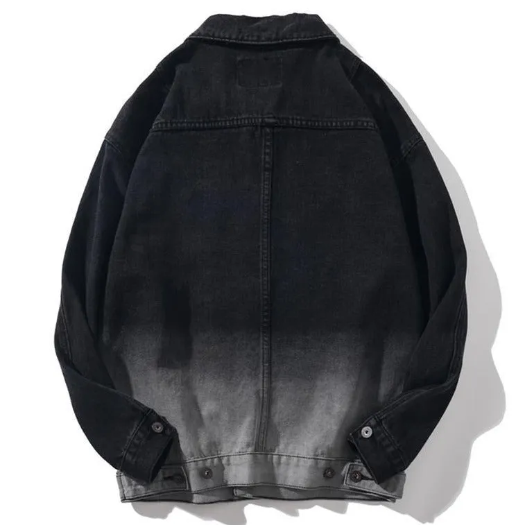"TURN" Veste en Jean Denim Noir Streetwear - URB1™