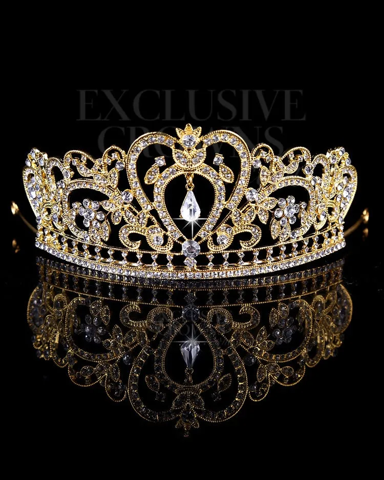 Rhinestone Tiara Love Gold & Silver
