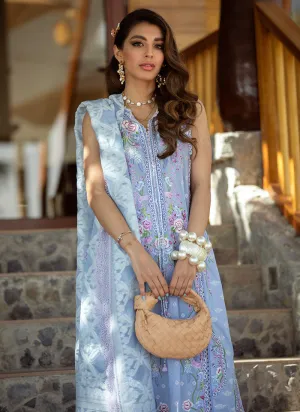Santorini Blue | Farah Talib Aziz ILO ILO Luxury Lawn Collection 2022 | Unstitched Embroidered Lawn Suits