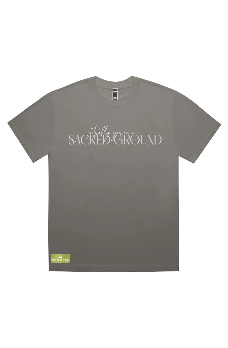 THE DEN UNLTD ( SACRED GROUND "FADED" T-SHIRT) WHITE TEXT