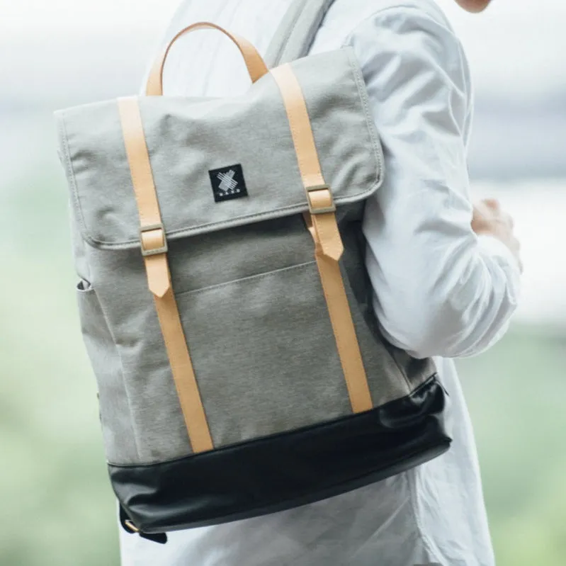 Urban Backpack with Leather Trim