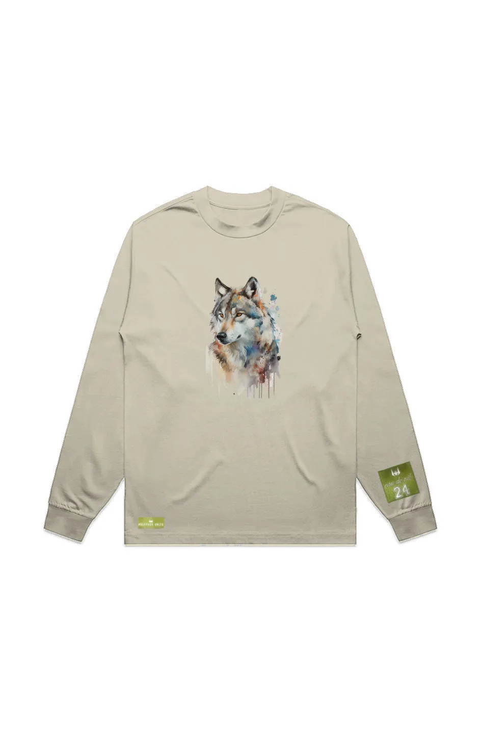 WOLFPACK UNLTD L/S GRAPHIC TEE | BLOOD ORANGE MOON | BUTTER BEIGE